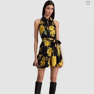 NWT Alice + Olivia Miranda Floral Halter Neck Mini Dress